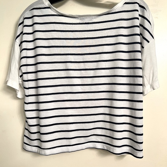 dELiA*s Red Sequin Anchor with Navy Stripes on White Summer Top - Picture 3 of 4